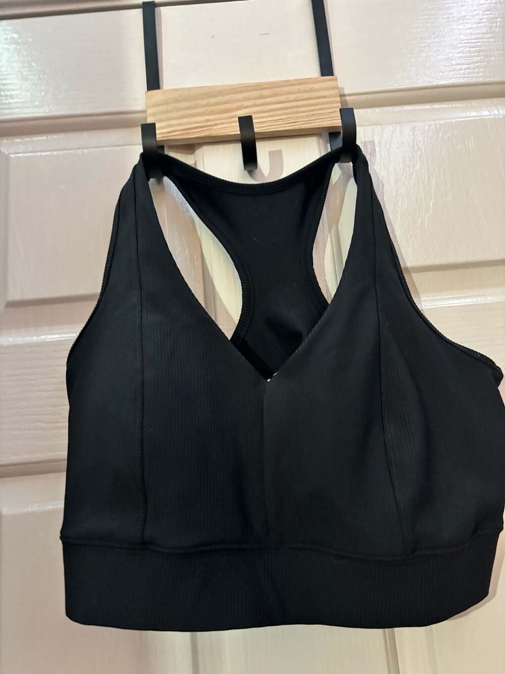 Avia Black Ribbed Sports Bra XL